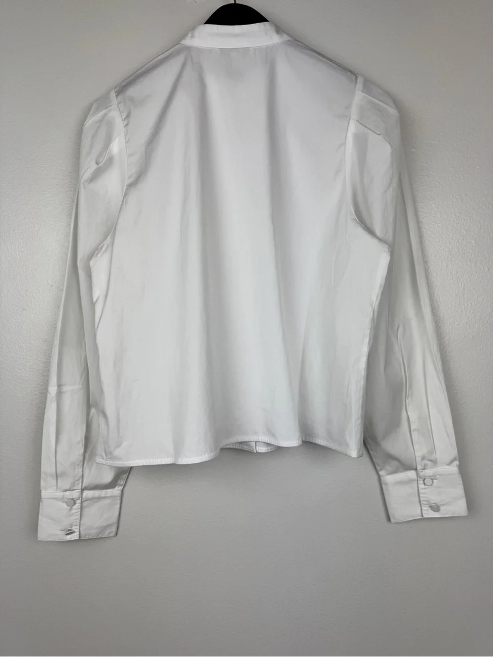 Madewell Button Up Band Collar Pleated Puff Sleeve Shirt White Size S NWT